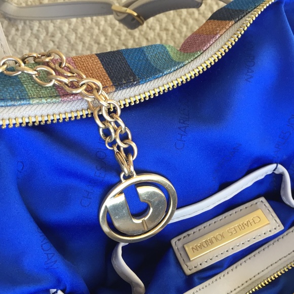 Vintage Charles Jourdan Rainbow Hobo Satchel Purse - Picture 3 of 7